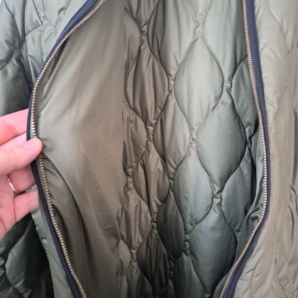 Everlane The ReNew Long Liner Quilted Coat Kalamata Green Oversized Wms Large - Picture 6 of 10